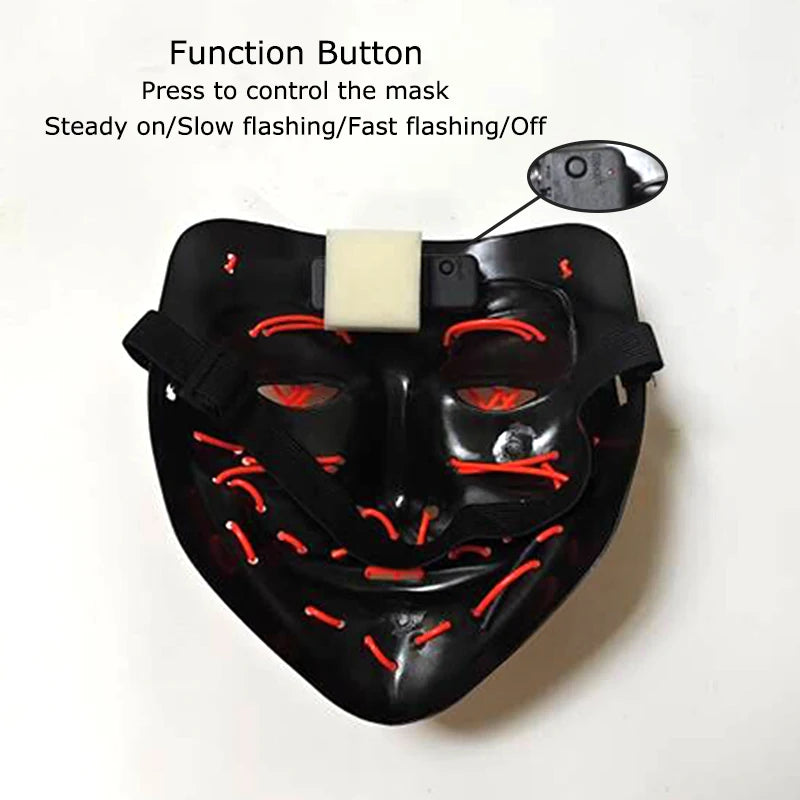 Masque LED sans fil Halloween
